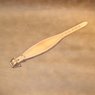 Whippet or Small Lurcher Leather Collar Hand Tooled in Natural Oiled Leather